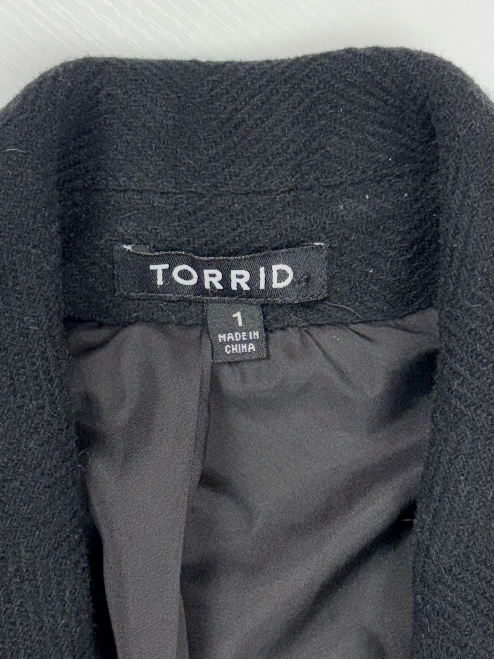 Torrid Double Breasted Military Trench Coat Black Preppy Winter Jacket Black 1X - Picture 6 of 7